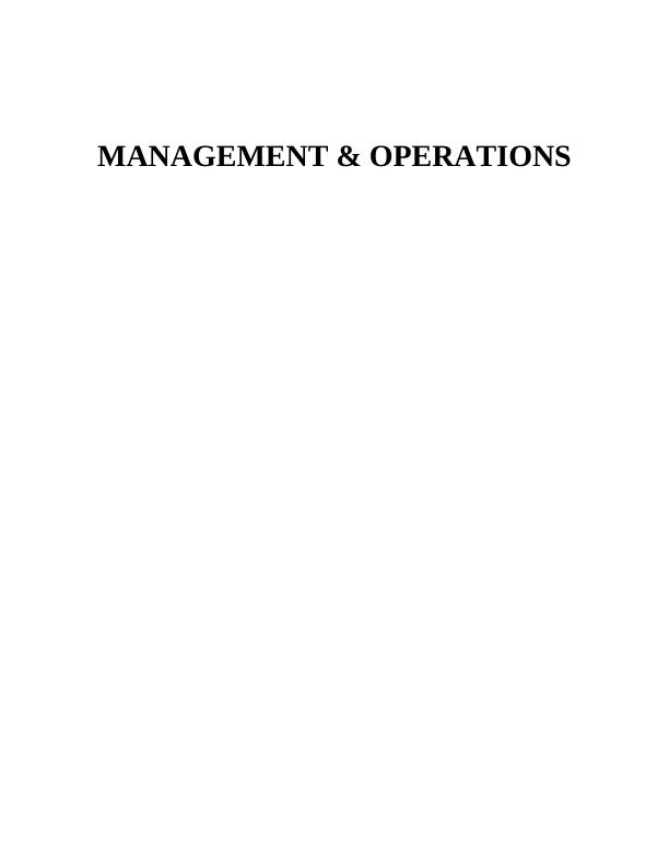 Sample Report On Operation Management_1