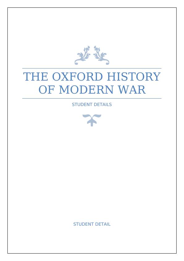 The Oxford History of Modern War Assignment 2022_1