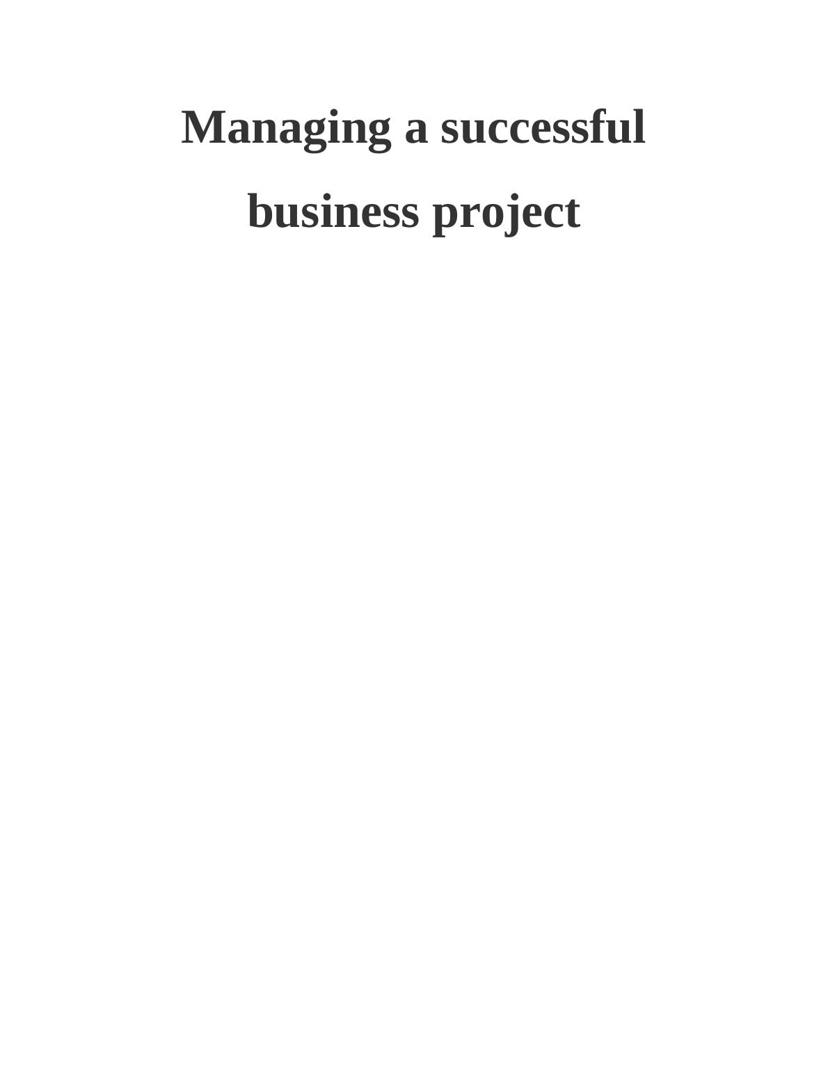Managing a Successful Business Project - East End_1