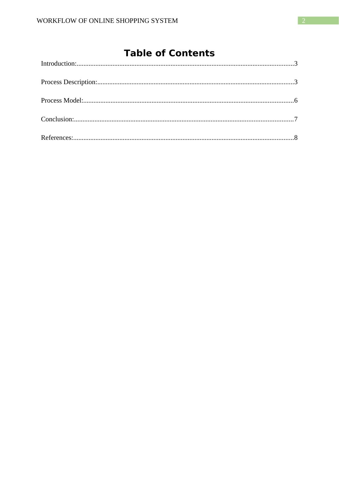 Workflow of Online Shopping