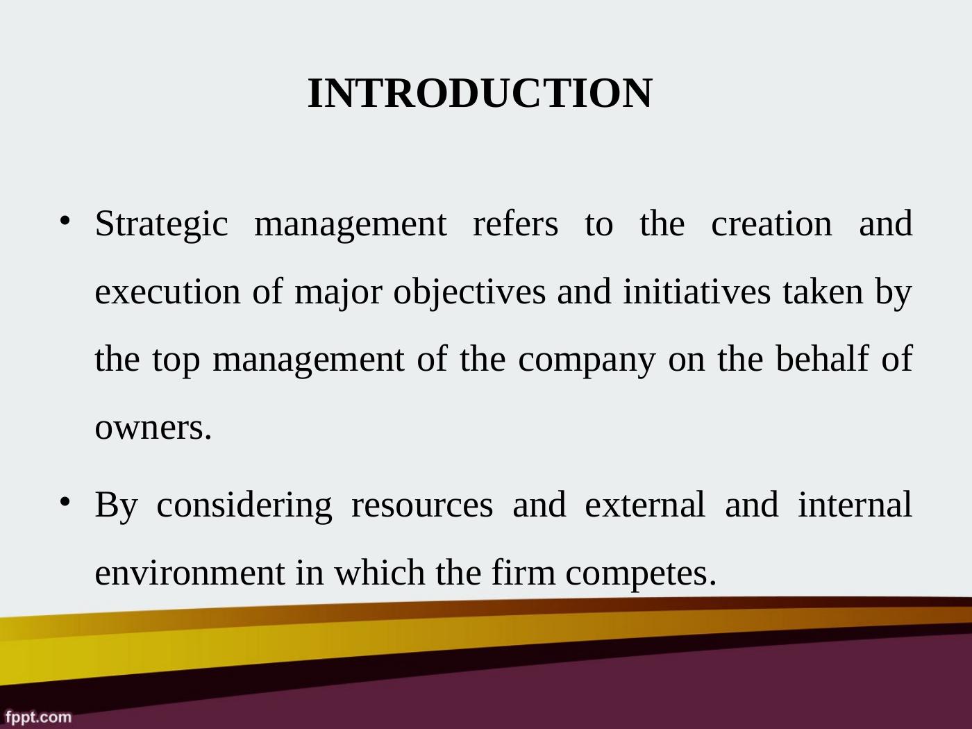 a case study in strategic management