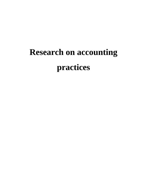 Research on Accounting Practices_1