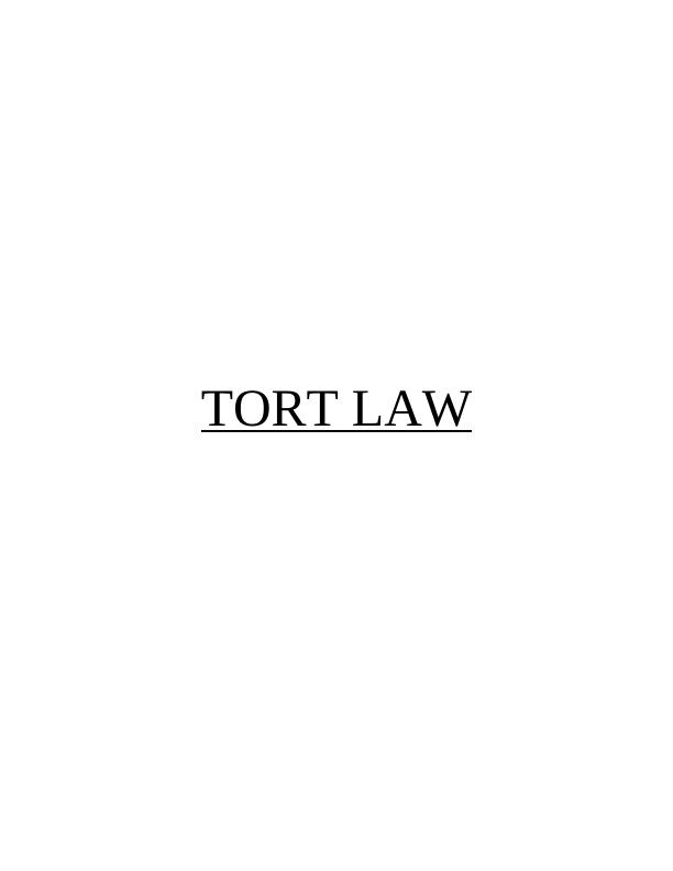 Tort in Negligence of an Individual Person : Essay_1