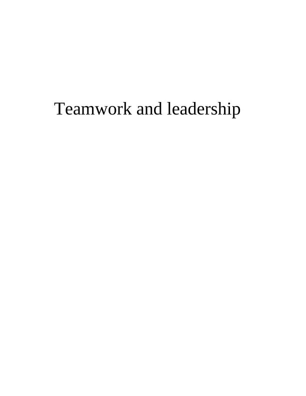 Team Building & Leadership Assignment_1