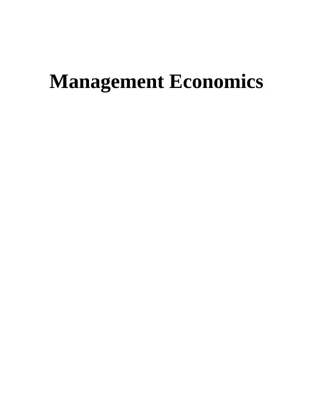 Management Economics: Market Analysis of Apple Inc._1