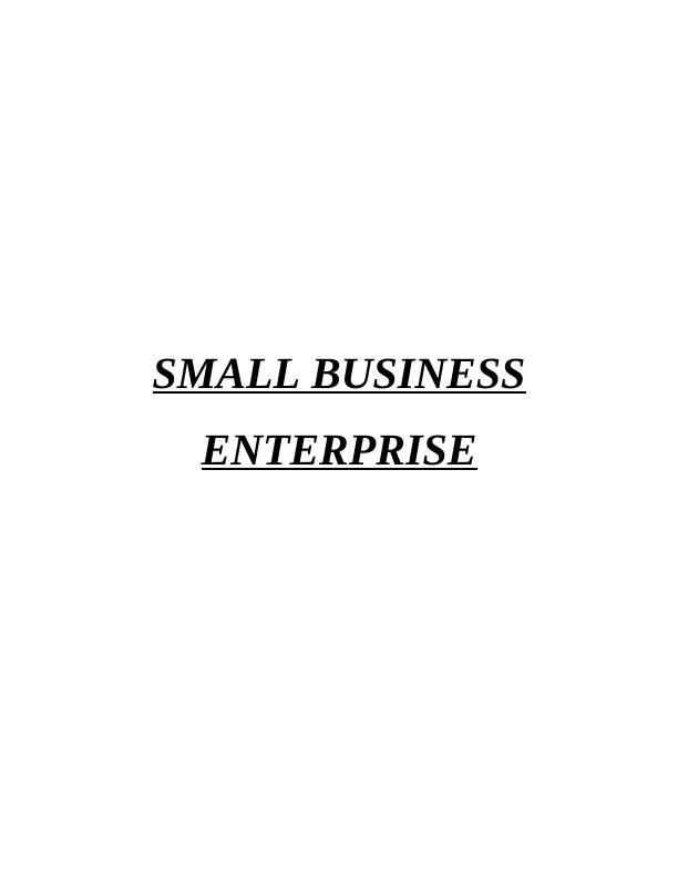 Small Business Enterprise (SBE)Assignment_1