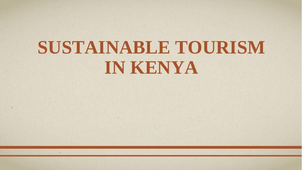 sustainable tourism in kenya case study
