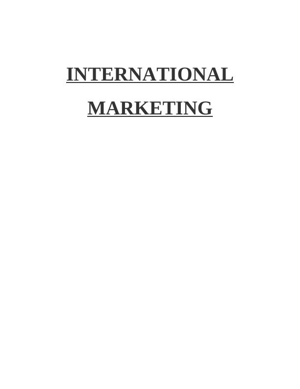international marketing assignment pdf
