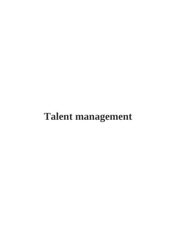 Assignment on Talent Management Strategy_1