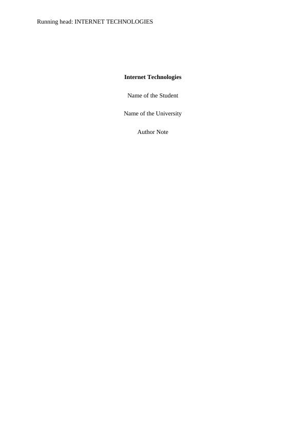 Internet Technologies Assignment_1