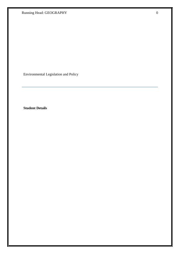 Environmental Legislation and Policy_1