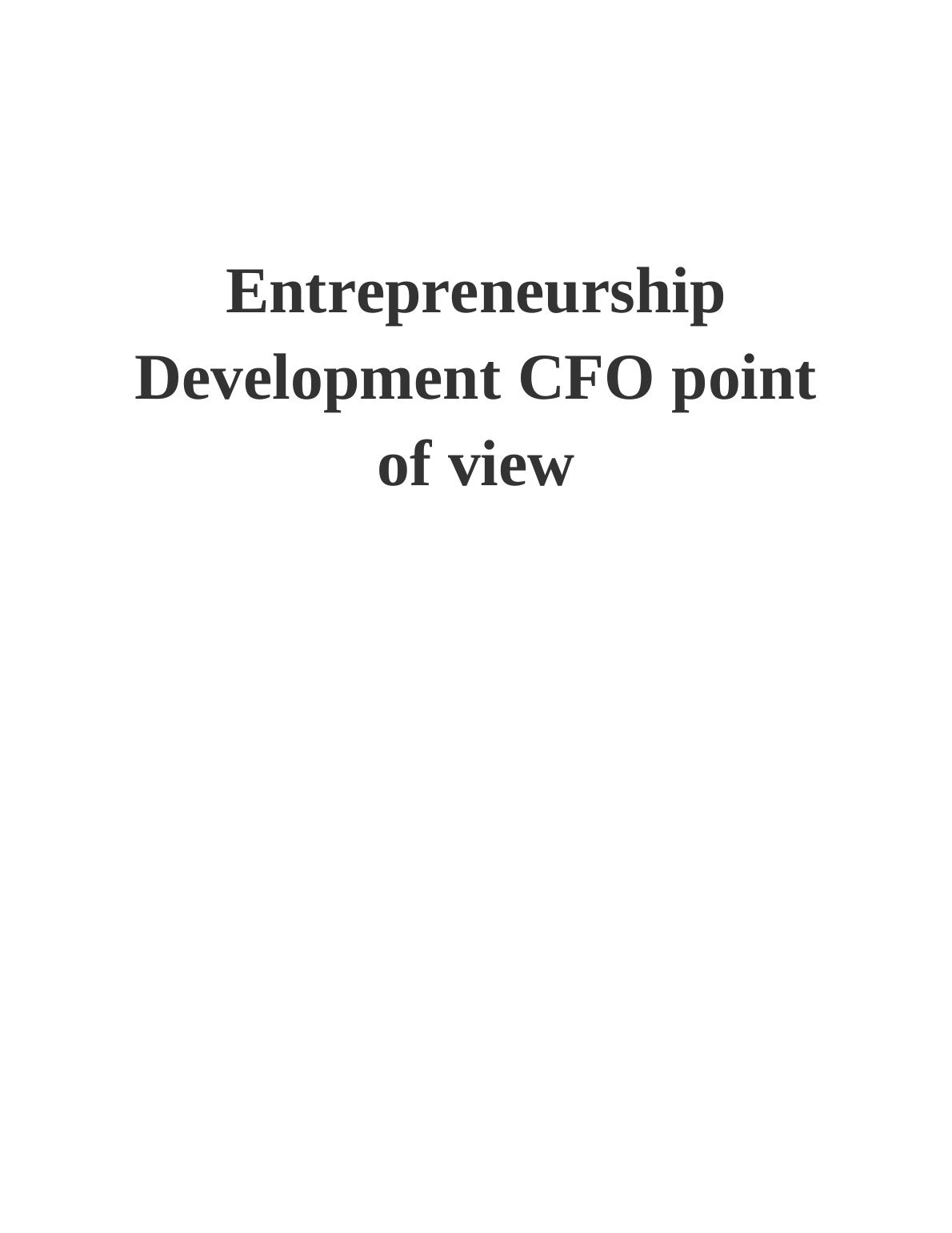 Entrepreneurship Development CFO point of view_1