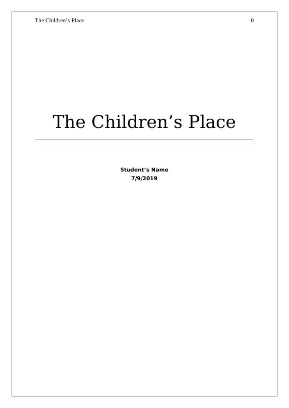 Current situation and climate of The Children’s Place_1