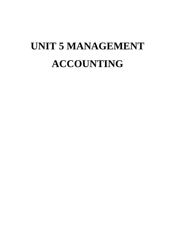 Project Research on Management Accounting_1