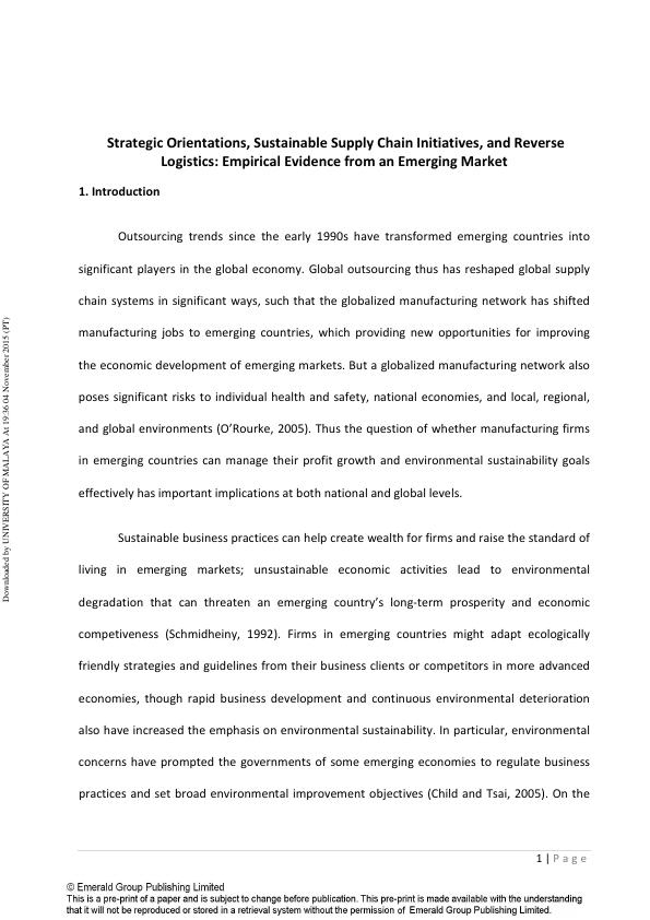 Strategic Orientations, Sustainable Supply Chain Initiatives, and Reverse Logistics: Empirical Evidence from an Emerging Market_2