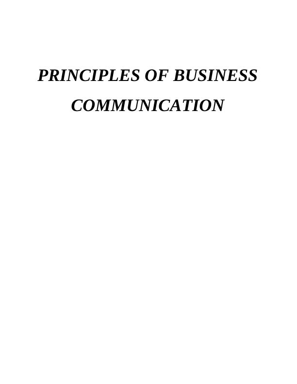 Principles of Business Communication : Essay_1
