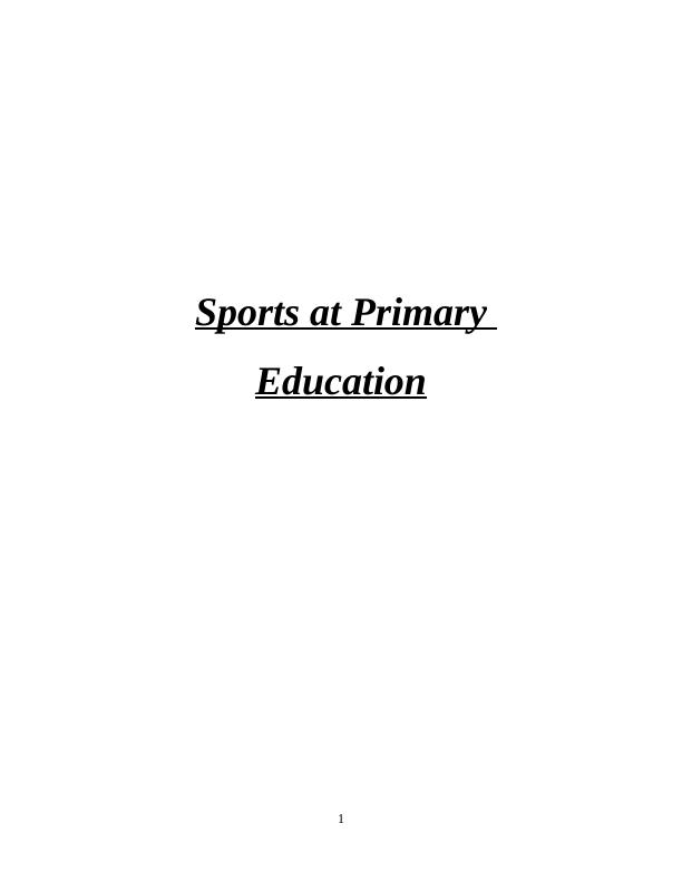 Sports at Primary Education Discussion 2022_1