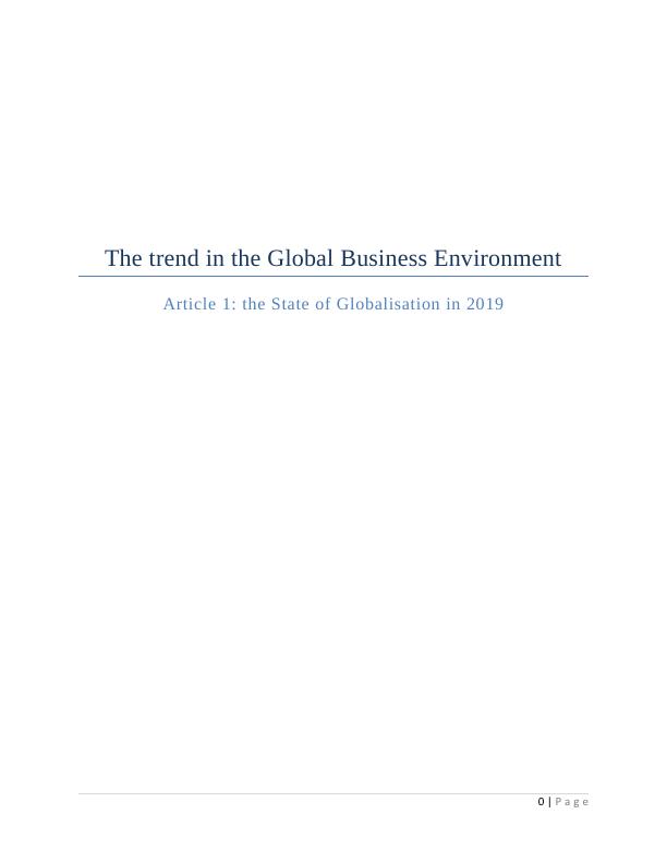 The Trend in the Global Business Environment_1