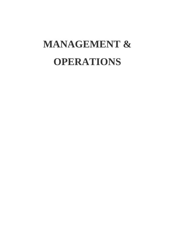(Solution) Importance of Operation Management_1