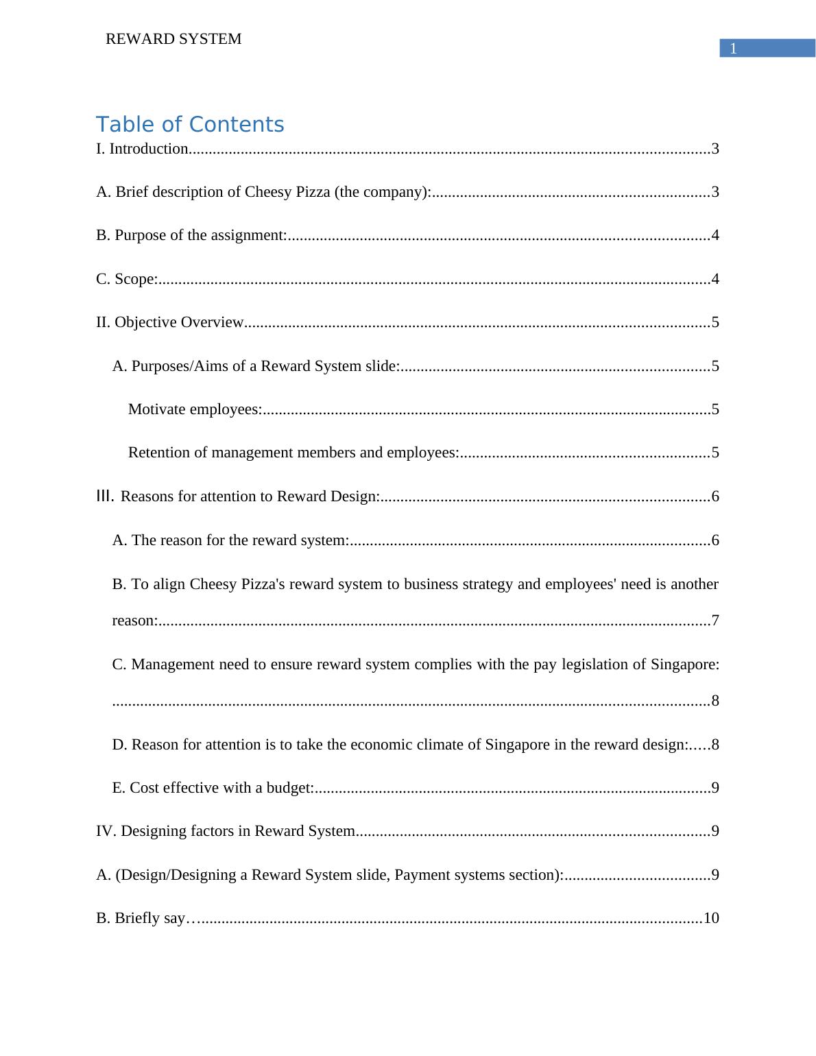 Reward System Case Study Report