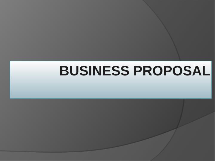 assignment on business proposal