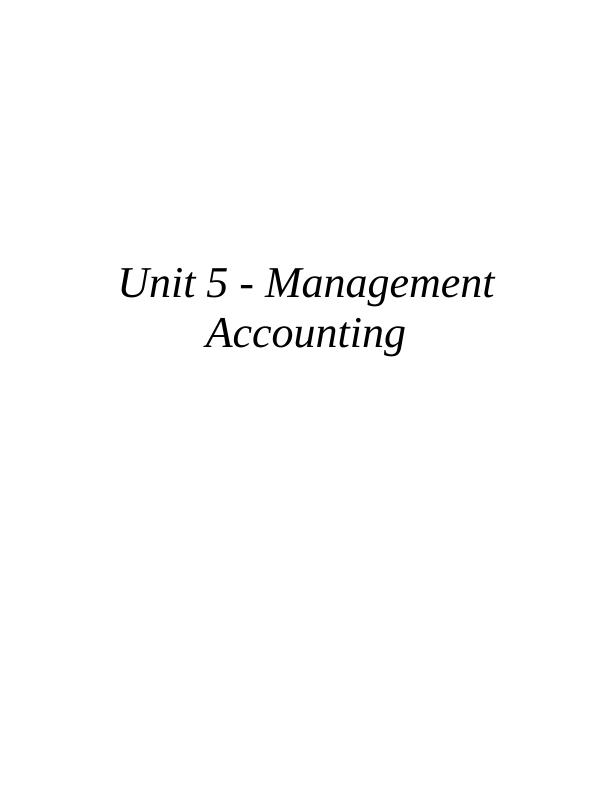 Management Accounting and Financial Reports in BAE Systems Plc_1