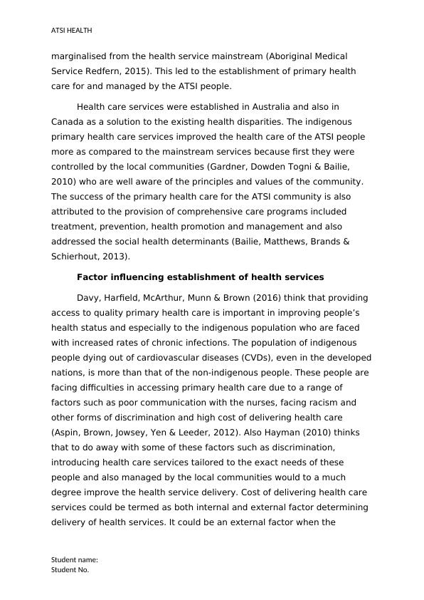 ATSI Health: Primary Health Services, Disparities, and Factors Influencing Delivery | Overview and Analysis_2