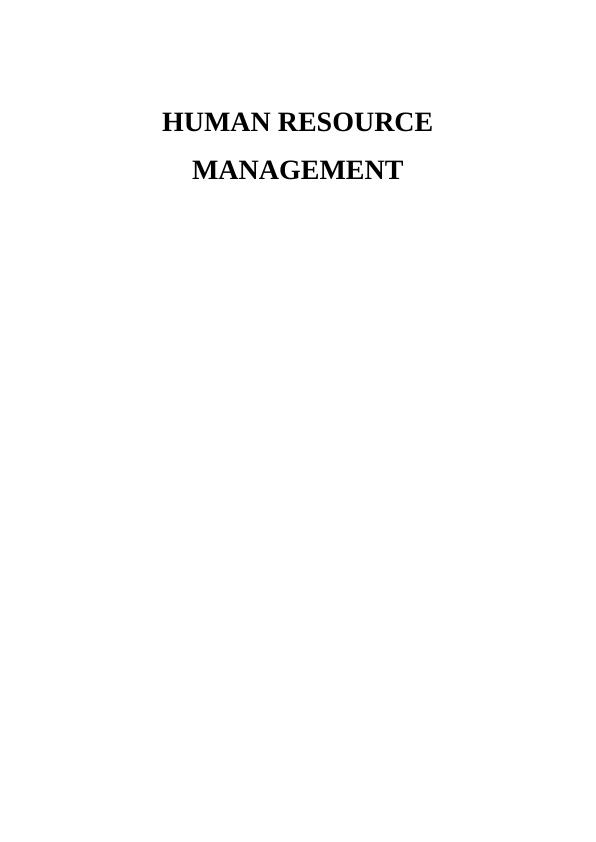 Human Resource Management - Aldi  Assignment_1