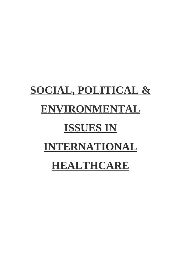 Social, Political & Environmental Issues in International Healthcare_1