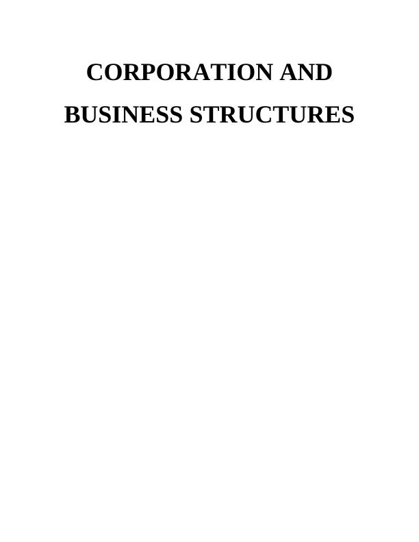 Corporation and Business Structures Assignment_1