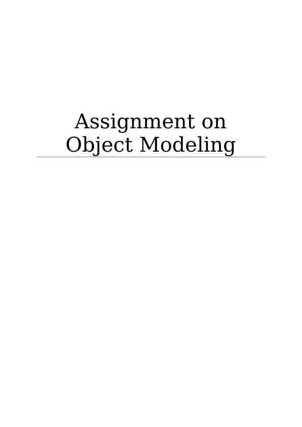 (Solution) Assignment on Object Modeling_1