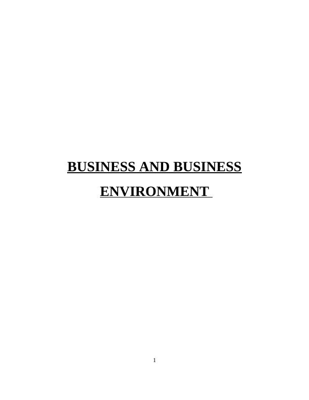 Business Environment of Tesco - Report_1