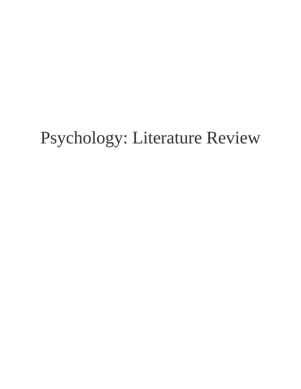 psychology literature review questions