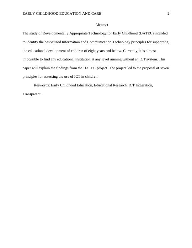 Use of ICT in Early Childhood Education - Project_2
