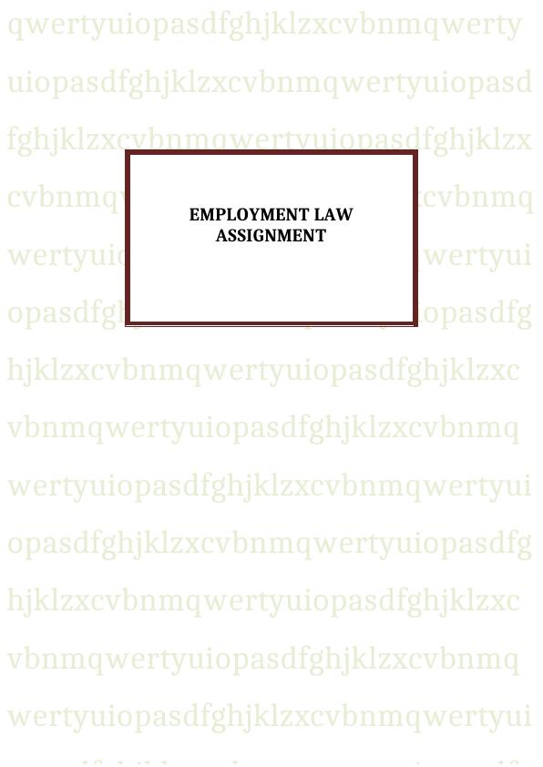 Employment Law Assignment_1