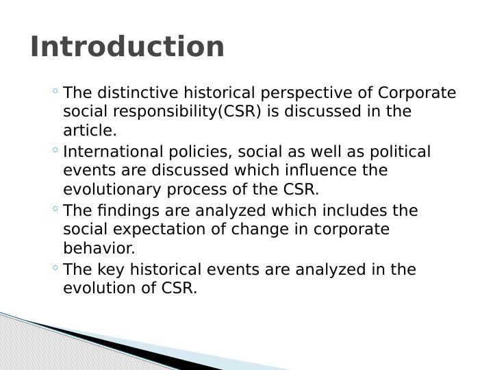 A Literature Review of the History and Evolution of Corporate Social Responsibility PowerPoint Presentation 2022_2