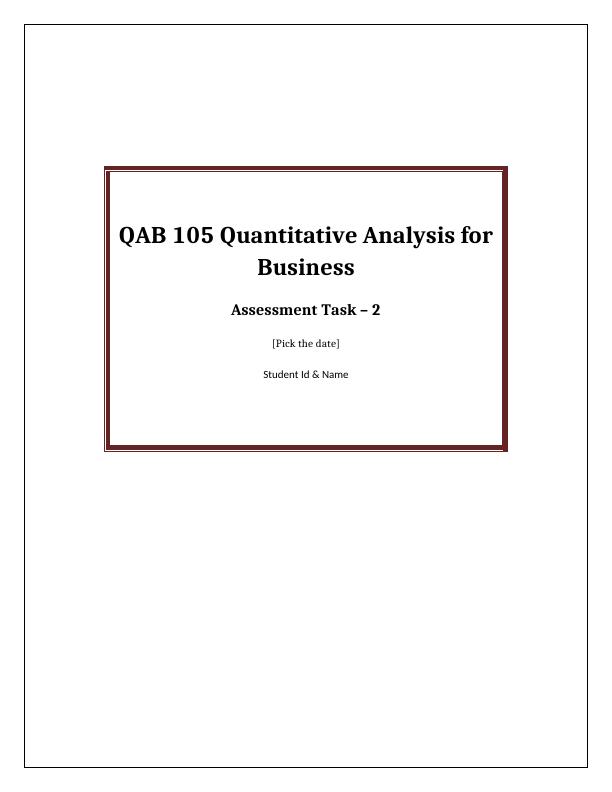 QAB105 Quantitative Analysis for Business_1