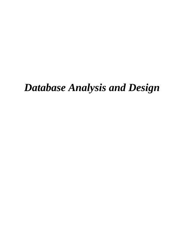 Database Analysis and Design Assignment_1