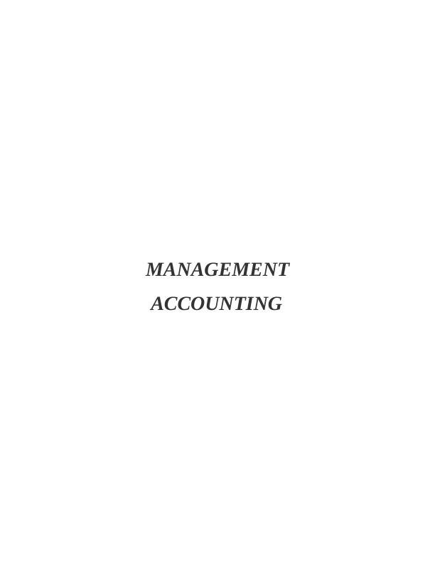 Management Accounting Assignment Report_1