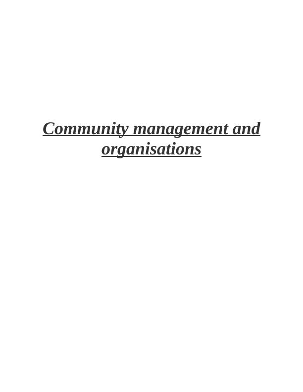 Community Management and Organisations_1