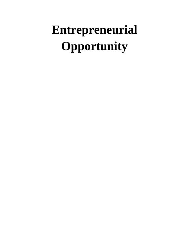 Entrepreneurial Opportunity_1