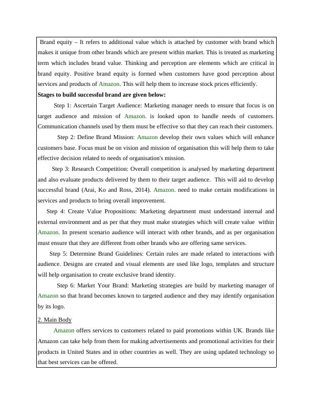 assignment 2 individual report on brand