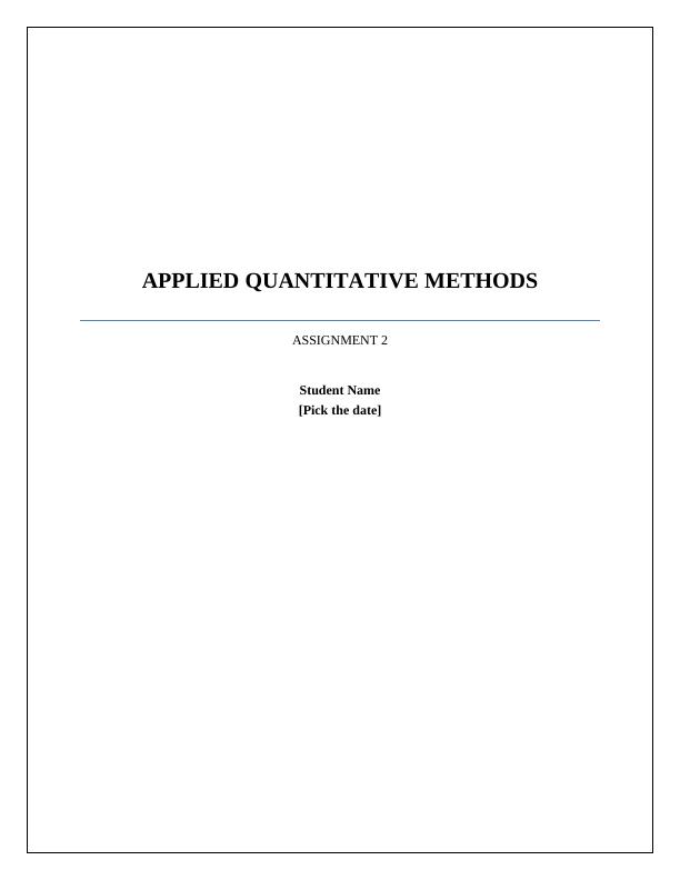 Applied Quantitative Methods Assignment 2_1
