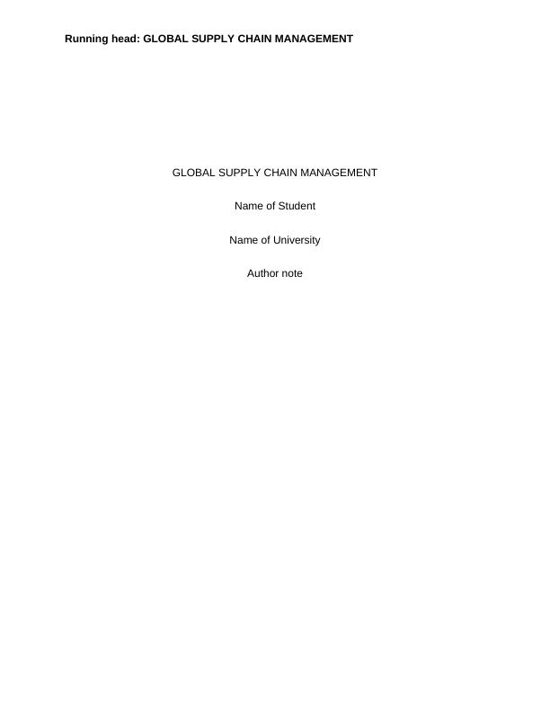 Global Supply Chain Management of the Kellogg Company_1