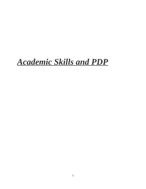 Academic Skills and PDP_1
