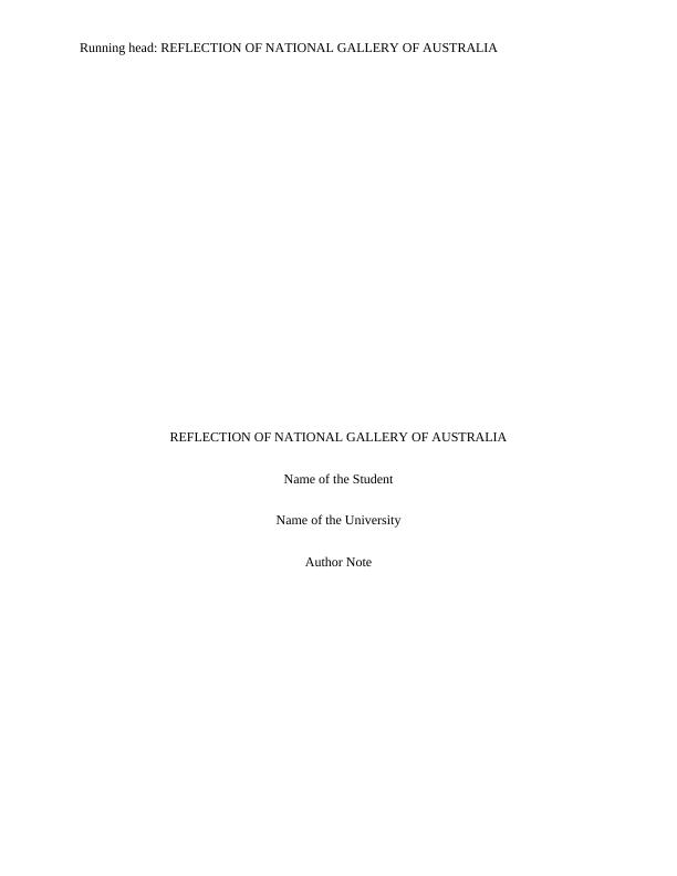 Reflection of National Gallery of Australia: A Journey Through Art and Culture_1