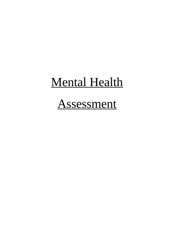 Mental Health Assessment Assignment_1