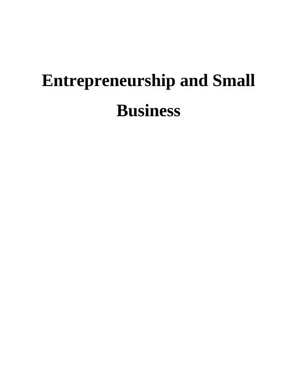 Entrepreneurship and Small Business_1
