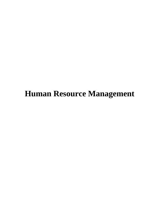 Human Resource Management   -   Assignment_1