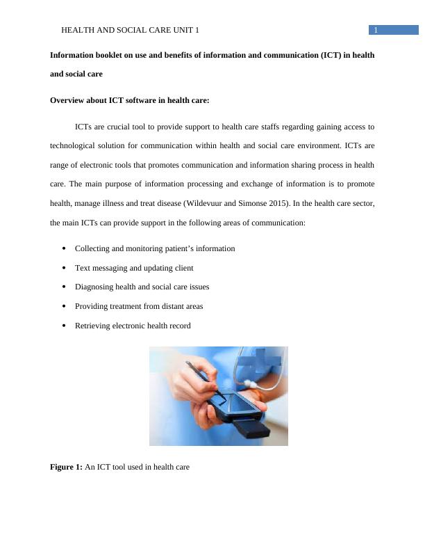 Health and social care   -  Assignment Sample_2